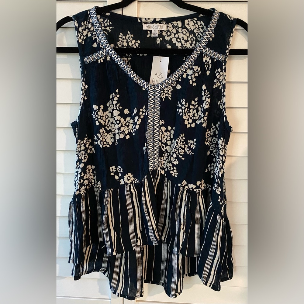 Patrons of Peace Navy Top Size M